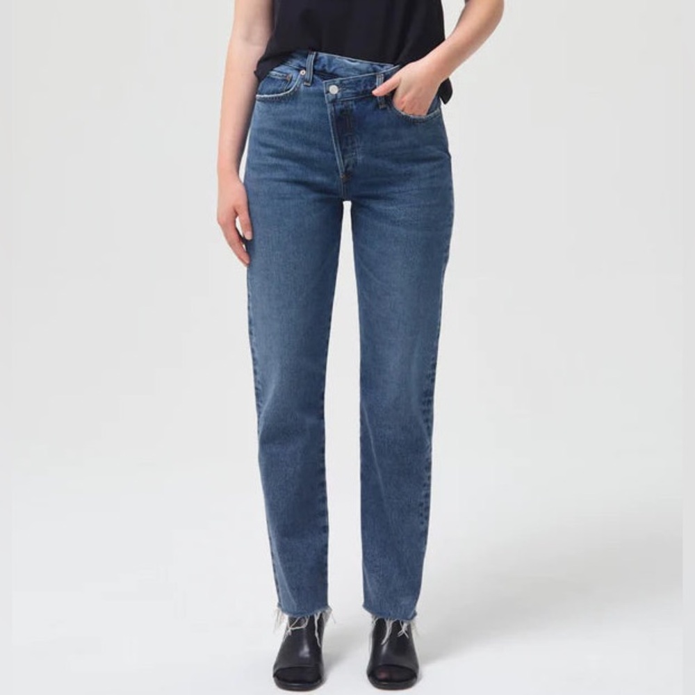 Agolde criss cross straight jeans in Range, 32, $175